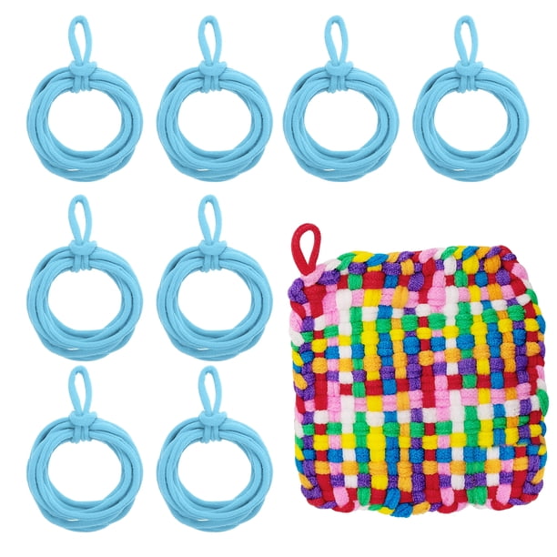 Uxcell 50 Pcs Bucles de Repuesto para Telar de Agarraderas, Bucles de Repuesto Elásticos para Tejer en Colores Arcoíris para Manualidades DIY de Niñas, Telar de 7", Azul Claro