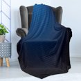 thumbnail image 4 of Navy Soft Flannel Fleece Throw Blanket, Digital Horizontal Lines Ombre Effects Modern Urban Style Art Illustration, Cozy Plush for Indoor and Outdoor Use, 70" x 90", Dark Blue, by Ambesonne, 4 of 5
