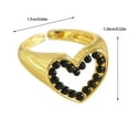 thumbnail image 3 of Anillos para mujer, regalos para mujer, anillo geométrico de estilo sencillo, anillo de corazón de perla brillante y anillo elegante, anillo de corazón., 3 of 5