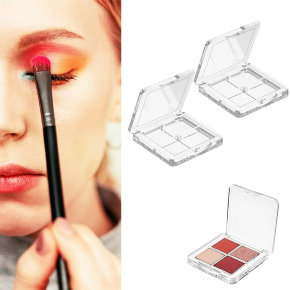 Tutuviw 4 Grids Empty Lipstick Palette,2 Pieces Empty Makeup Palette,Empty Lipstick Box,Portable Eyeshadow Powder Pan,DIY Blush Lipstick Palette Dispensing,Storage Boxes(Transparent Container)