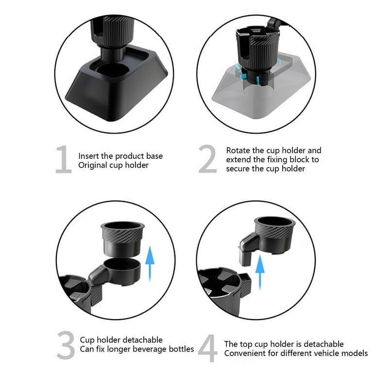 Multi-functional Spill-proof Insulated Fixed Cup Holder(Black)