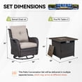 thumbnail image 2 of Gymojoy 5 Pieces Patio Wicker Furniture Set, Outdoor Swivel Rocker Glider Chairs Set of 4 with Propane Fire Pit Table, Warm Patio Conversation Set with High Back and Thick Cushions, 2 of 13