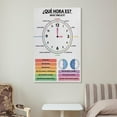 thumbnail image 6 of TELLING TIME Poster, Spanish Language, Educational Poster, What Time Is It, Teaching Tool, Classroom Decor Poster, 6 of 7