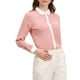 thumbnail image 1 of Camisa de trabajo de manga larga con botones para mujer INSPIRE CHIC en color bloque S Rosa, 1 of 7