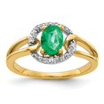 thumbnail image 4 of 14K Yellow Gold Diamond & Emerald Ring Size 7, 4 of 7