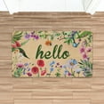 thumbnail image 5 of Hello Floral Decor Door Mat - Farmhouse Welcome Mats Outdoor Colorful Flowers Doormat Non Slip Rubber Floral Decorative Front Door Mats Indoor Rug 17" x 30", 5 of 6