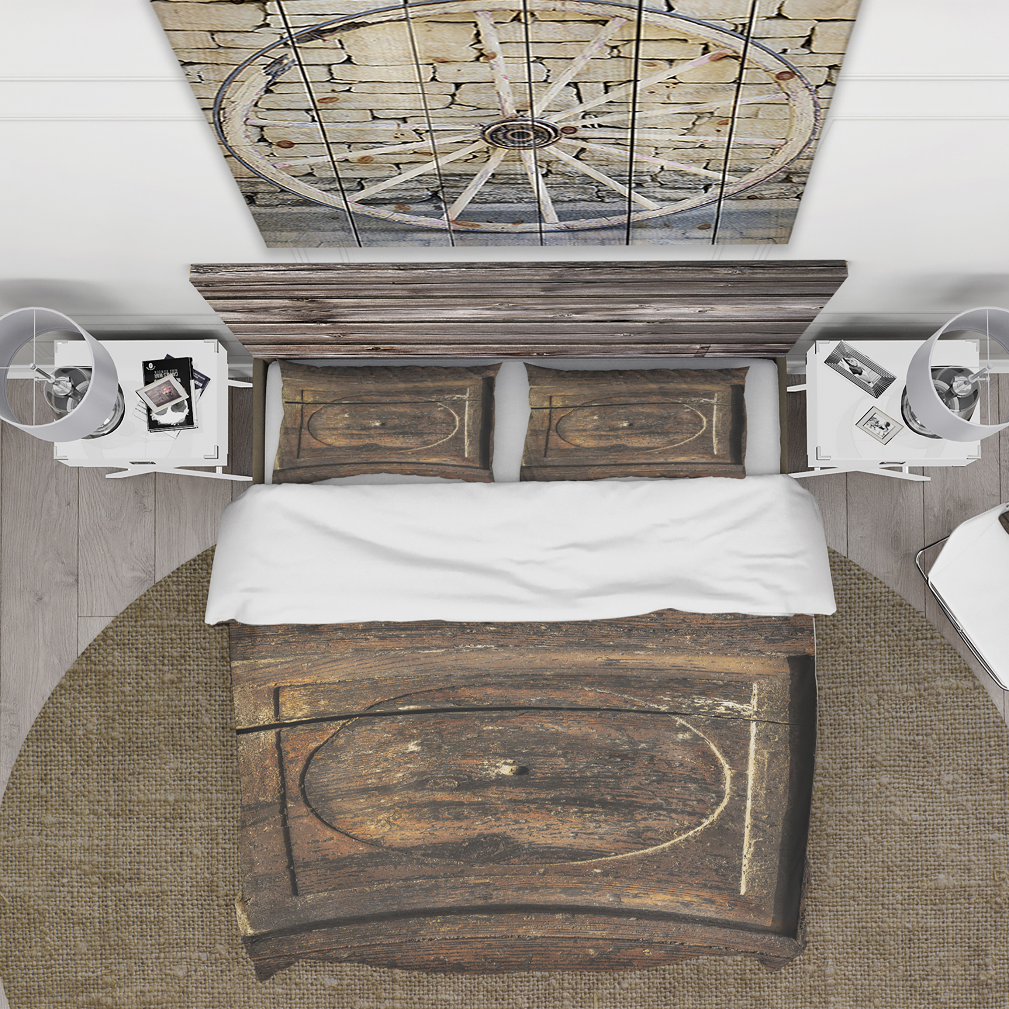 Designart 'Detail of Old Wooden Door' Vintage Duvet Cover Set