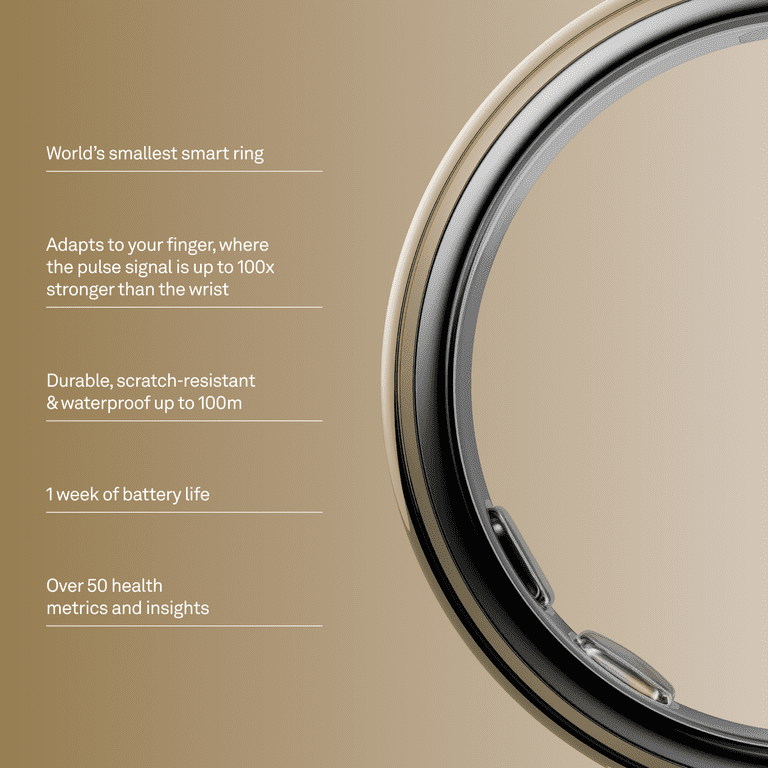 Oura Ring 5 Gold Size 9 World's Smallest Smart Ring Sleep Activity