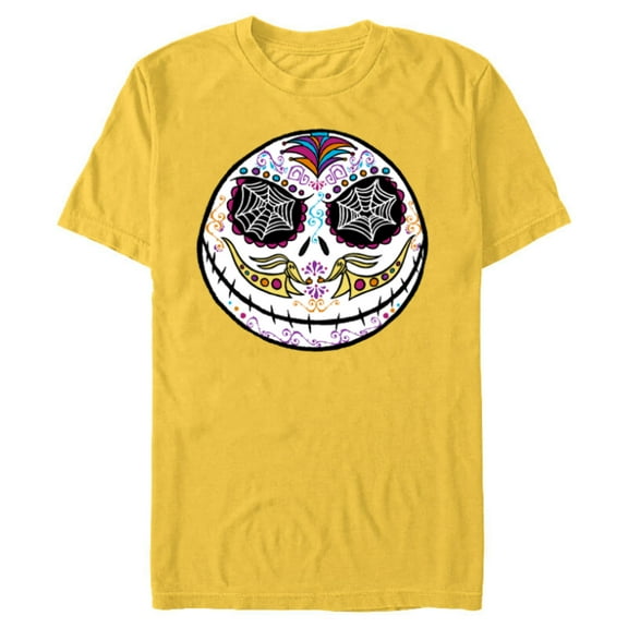 Disney The Nightmare Before Christmas Jack Sugar Skull - Short Sleeve Blended T-Shirt for Adults - Customized-Yellow