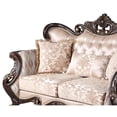 thumbnail image 5 of Benjara Cona 70" Loveseat- Gold Carved Details- Brown- Button Tufted Beige, 5 of 6