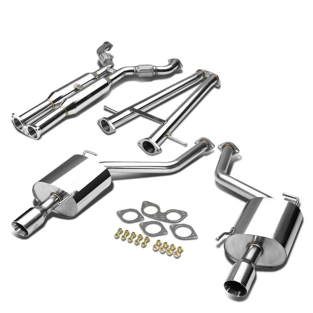 J2 Engineering Dual 3.5" Muffler Tip Exhaust Catback System For 2009 to