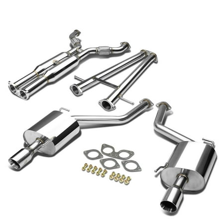 J2 Engineering J2-CBE-DS-034 J2 Engineering Dual 3.5" Muffler Tip Exhaust Catback System For 2009 to 2013 Infiniti G37 4DR V36 10 11 12