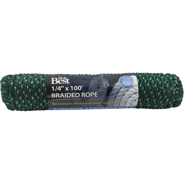 Do it Best 1/4 In. x 100 Ft. Green Double Braided Polypropylene Packaged Rope