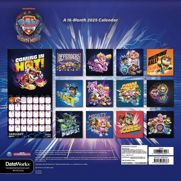 Trends International, Paw Patrol 2025 Wall Calendar - Walmart.com trends-international-paw-patrol-2025-wall-calendar-walmart-com