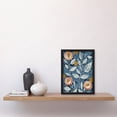 thumbnail image 4 of Artery8 Folk Art Flower Line Patterns Blue Pink Painting Bedroom Artwork Framed Wall Art Print A4, 4 of 5