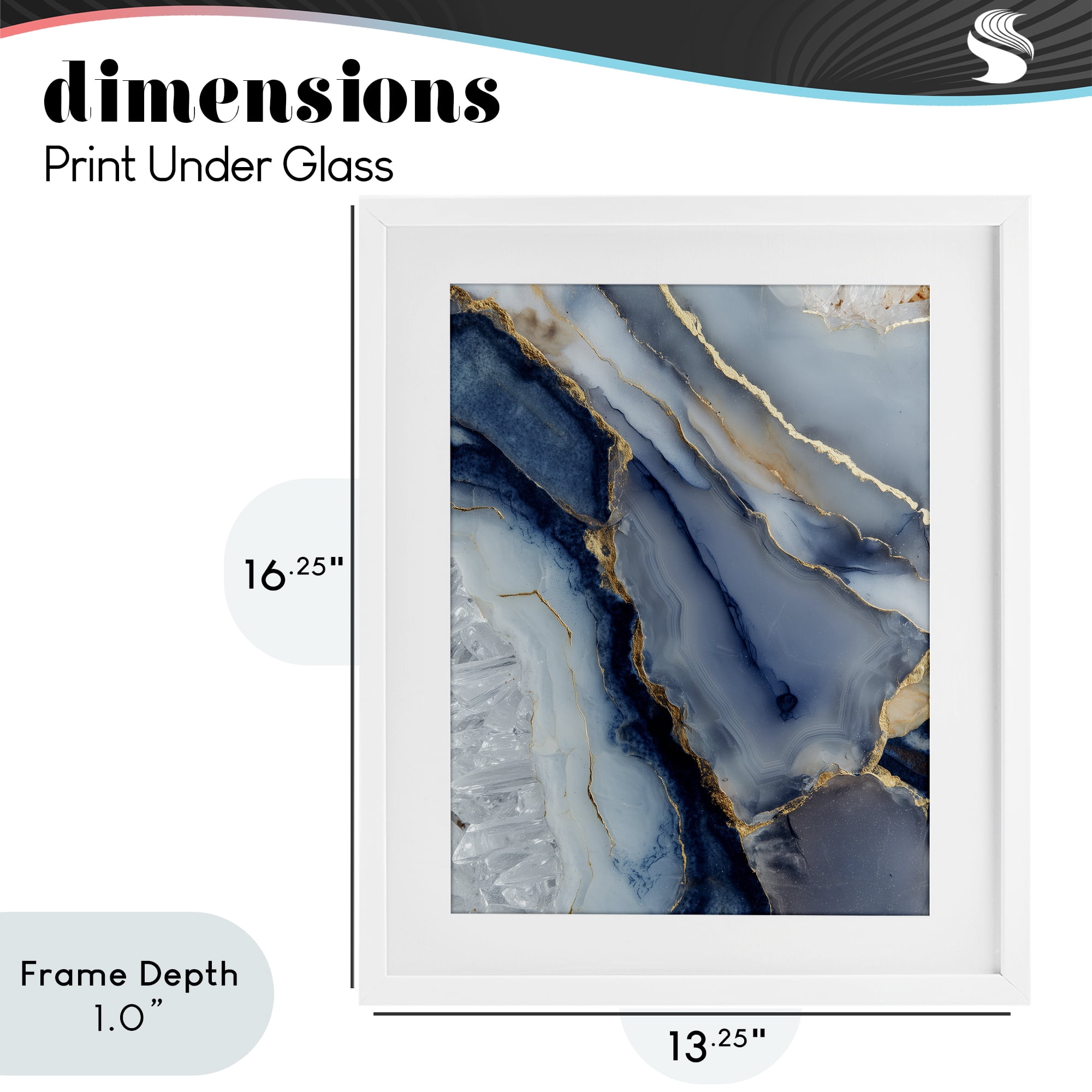 Stupell Industries Crystal Twilight Cracks White Framed Print Under Glass, design by Svetlana Aleynikova