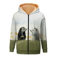 thumbnail image 7 of Xudanell Work Clothes for Women Lined Plush Sweat Jacket with Hood Loose Coat Pockets Large Sizes Hoodie Sweatshirt Dark Blue XL, 7 of 7
