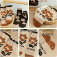 thumbnail image 4 of 5 Pairs Wool Socks for Women Thick Knit Cozy Vintage Cute Animal Floral Crew Socks, 4 of 6
