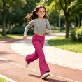 thumbnail image 7 of High Waisted Flare Leggings for Girls Soft Stretch Bell Bottoms V‑crossover Streamlined Fit Side Pockets Dance Uniform Pants, 7 of 7