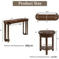 thumbnail image 3 of LKTART Bar Table and Chairs Set, Modern Retro Sofa Table with Stools, Behind Couch Console Table Set, Solidwood Legs & Dividers, Bar Height Table for Kitchen, Small Space(Cherry), 3 of 9