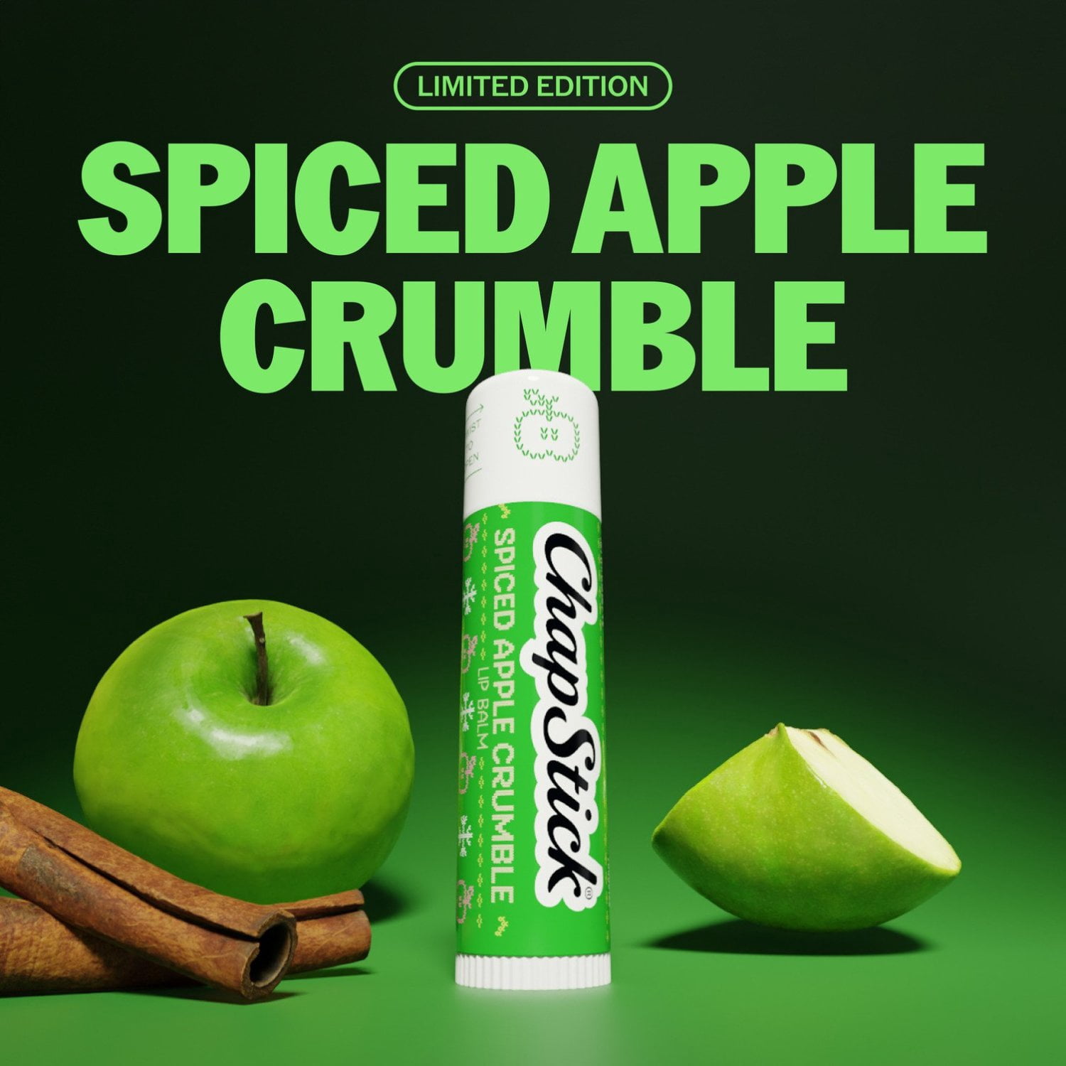 ChapStick Sugar & Spice Flavored Lip Balm Sticks, Variety Pack, Cinnamon Roll, Apple Crumble, Pomegranate Spritz, Apple Cider, 4-Pack, 0.15 oz Each