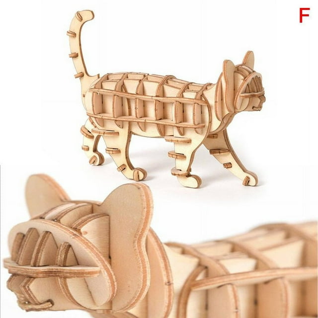 Casse-tête en Bois 3D Voiture Animal Casse-Tête Kit d'Artisanat en Bois Jouet Bricolage Modèle à Assembler Soi-Même
