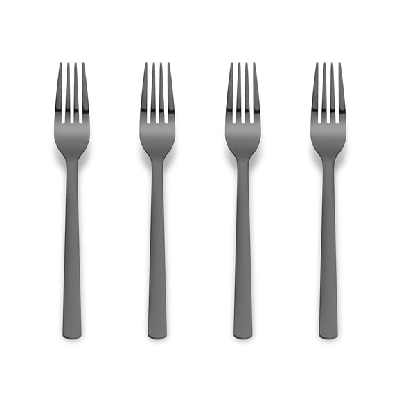 Mainstays Delandra 4-Piece Stainless Steel Dinner Forks, Black