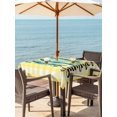 thumbnail image 3 of Outdoor Tablecloth with Umbrella Hole for Patio/Picnic/Party/Camping, Blue Fish Waterproof Table Cloth Square Cover Washable, Summer Lemon Mint Leaves Rural Yellow Plaid (60"x 60"), 3 of 8