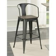 thumbnail image 2 of Coaster Geneva Metal Bar Stool with Wooden Seat in Black, 2 of 7