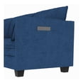 thumbnail image 5 of Evelyn Mid Century Modern Fabric Loveseat with Solid Wood Frame, and Side Pocket, Blue, 5 of 9