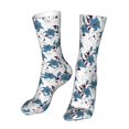 thumbnail image 6 of Bingfone Lilies Flowers Prirnt Women's Men's Fun Pattern and Solid Crew Socks-1 Pair Pack-Cool & Classic Novelty Design Gifts, 6 of 7