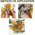 thumbnail image 4 of Louiesya Pack of 12 Glitter Artificial Wedding Christmas Flowers Glitter Poinsettia Christmas Tree Ornaments Dia 9 Inch (Orange), 4 of 6