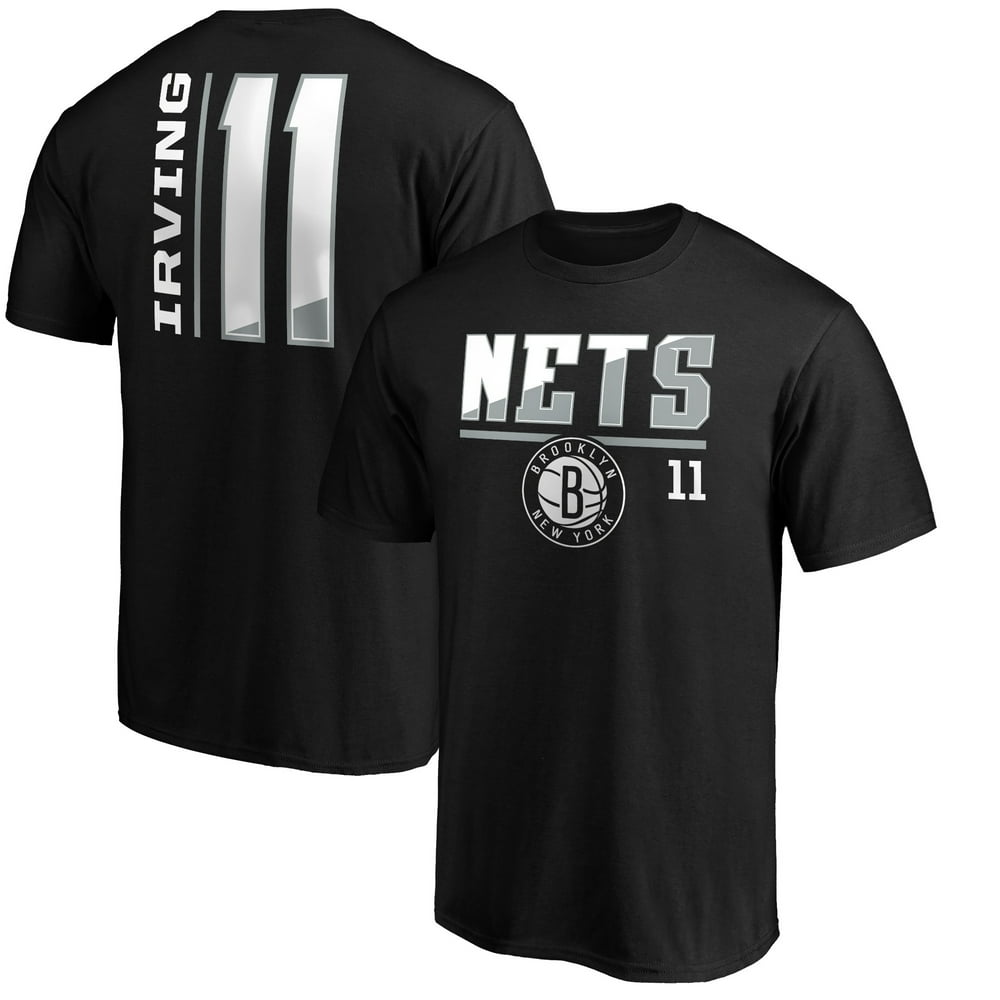 Men's Fanatics Branded Kyrie Irving Black Brooklyn Nets Baseline Fade Name & Number T-Shirt