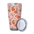 thumbnail image 2 of Lsque Painting Peach Pattern 20oz Car Cup with Lid and Straw, Insulated Coffee Cup with Straw Topper, Spill Proof Travel Coffee Mug, Stainless Steel Tumble-Without Straw, 2 of 8
