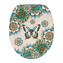 SEANATIVE Boho Mandala Toilet Cover Butterfly Soft Plush Seat Covers Fits Most Toilet Lids Toilet Lid Cover Comfortable Bathroom Toilet Lid Cover Seat,17*13 Inches