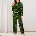 thumbnail image 2 of Balery DINOSAUR IN SPACE Conjunto de Pijama con Estampado para Mujer, Conjunto de Dos Piezas con Manga Larga, Ropa de Dormir Suave con Bolsillos, Pijamas Cómodos-Medium, 2 of 7