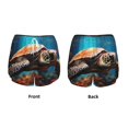 thumbnail image 3 of Pofeuu Realistic Turtle Print Women's Athletic Shorts Running Workout Shorts Tummy Control Quick Dry Gym Shorts with Pockets Double layer sports shorts-XX-Large, 3 of 7