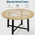 thumbnail image 4 of 47" Round Dining Table for 4 - Space-Saving Kitchen Table with Sturdy Metal Frame & Wood Top （Only Table）, 4 of 8