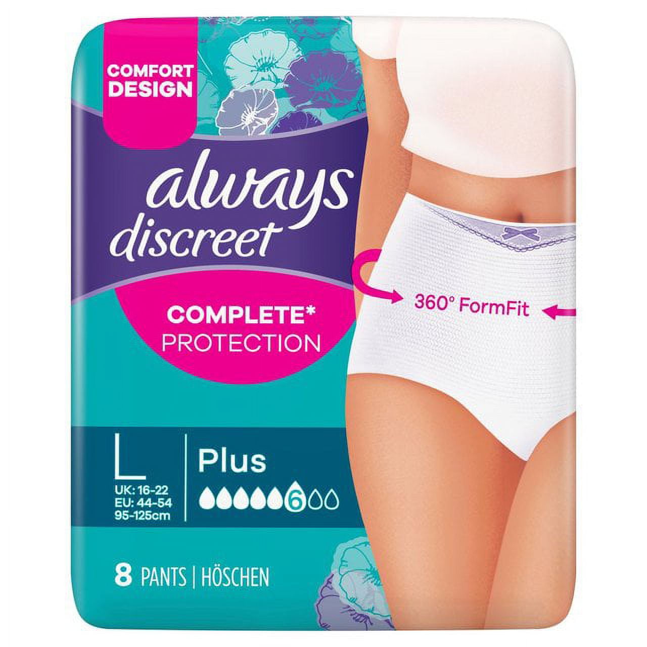 Always Discreet Incontinence Underwear for Women Maximum Absorbency, S/M,  42 Count (Packaging May Vary)