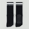 thumbnail image 2 of IWRICH Yoga Pilates Toe Socks with Grips for Women Non Slip Cushioned Crew Socks Mid Calf Socks Black, 2 of 3