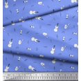 thumbnail image 2 of Soimoi Poly Georgette Fabric Notes,Guitar & Saxophones Musical Instrument Print Fabric by The Yard 42 Inch Wide, 2 of 3