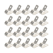 CATIEBYE R Type Wire Clips Cable Clamp Silver for Wires Compact Design 20 Pcs