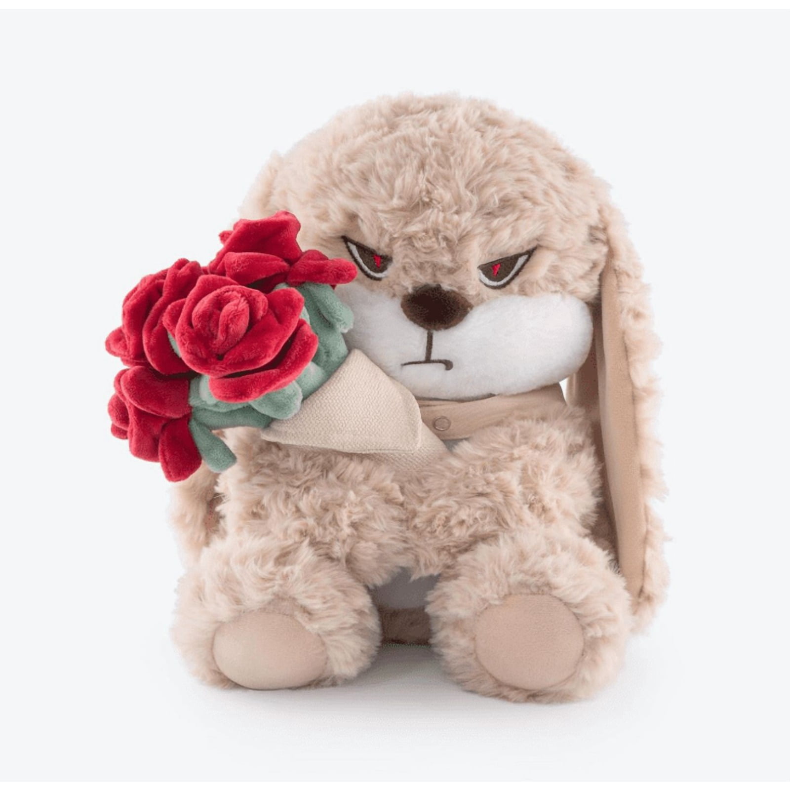 Cute Bunny Plush Toy with Rose Kawaii Soft Rabbit Doll Funny Gift Plush Home Decor Pillow