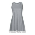 thumbnail image 4 of BiZtdJrK Sundress for Women Summer Casual Sleeveless Swing T Shirt Dresses Vacation Beach Cover up Tank Dress with Pockets Gray XXL Daily Sales of The Day, 4 of 5