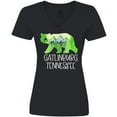 thumbnail image 3 of Inktastic Gatlinburg, Tennessee- Mountains and Bear Shape Women's V-Neck T-Shirt, 3 of 5
