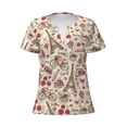 thumbnail image 2 of Honeii Paris Vintage Print Women's V-Neck T-Shirt,Short Sleeve V Neck Tees Tops for Women , Perfect for Work, Travel, and Everyday Wear, 2 of 7