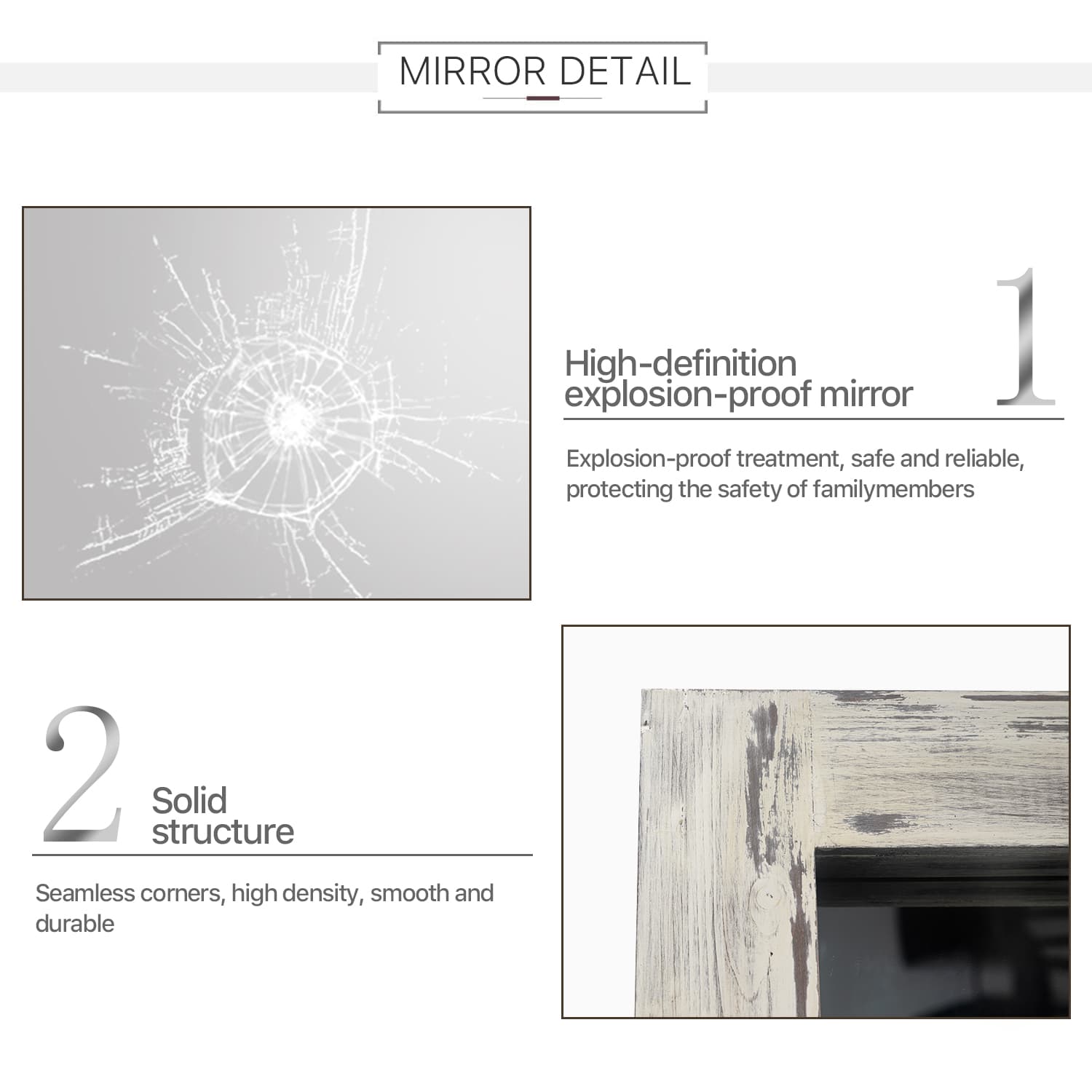 MAYEERTY 58x24 Wall Mounted Vanity Mirror Modern Bathroom Vanity Mirror for Bedroom