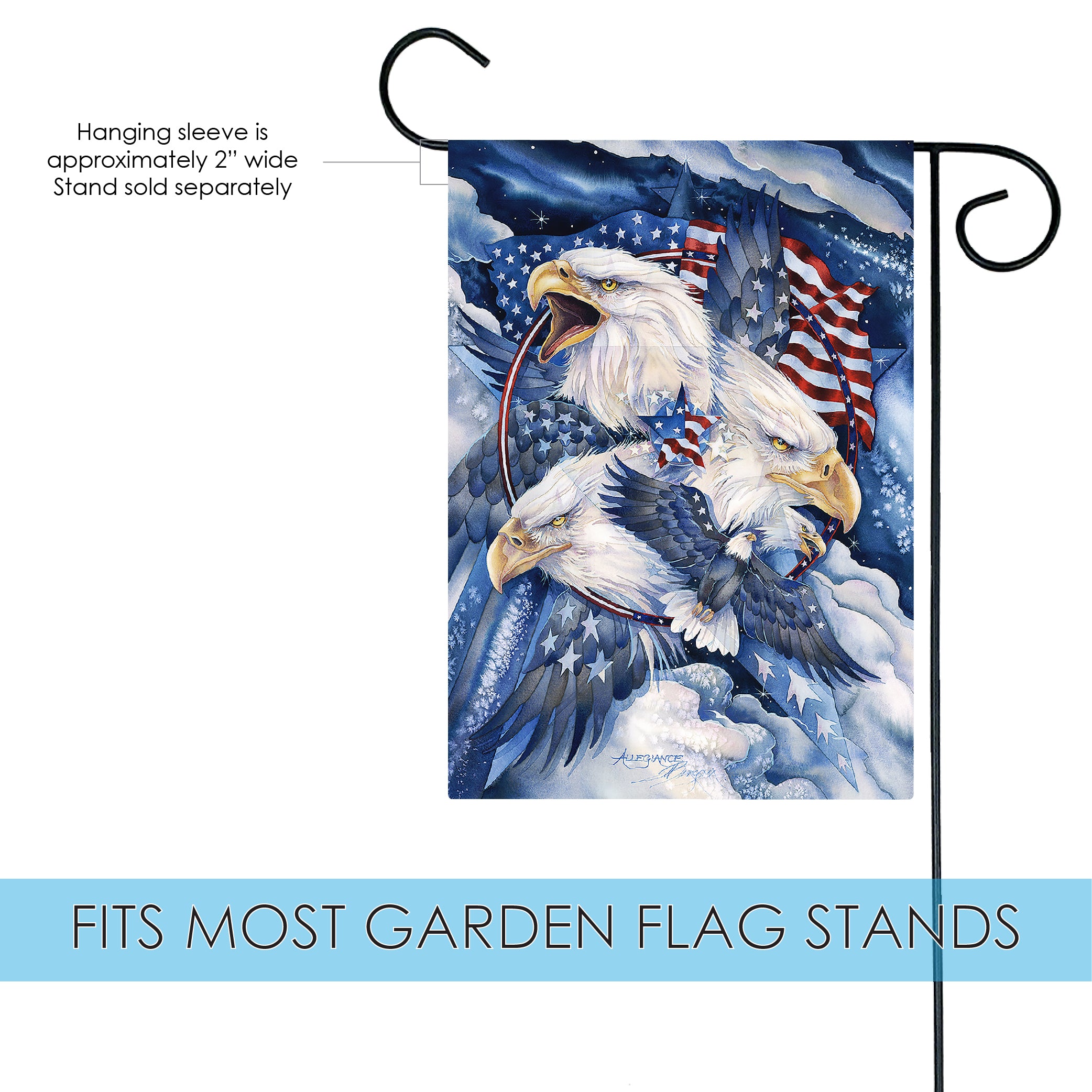 Toland Home Garden Fierce Allegiance Eagle Patriotic Flag Double Sided 12x18 Inch - image 3 of 5