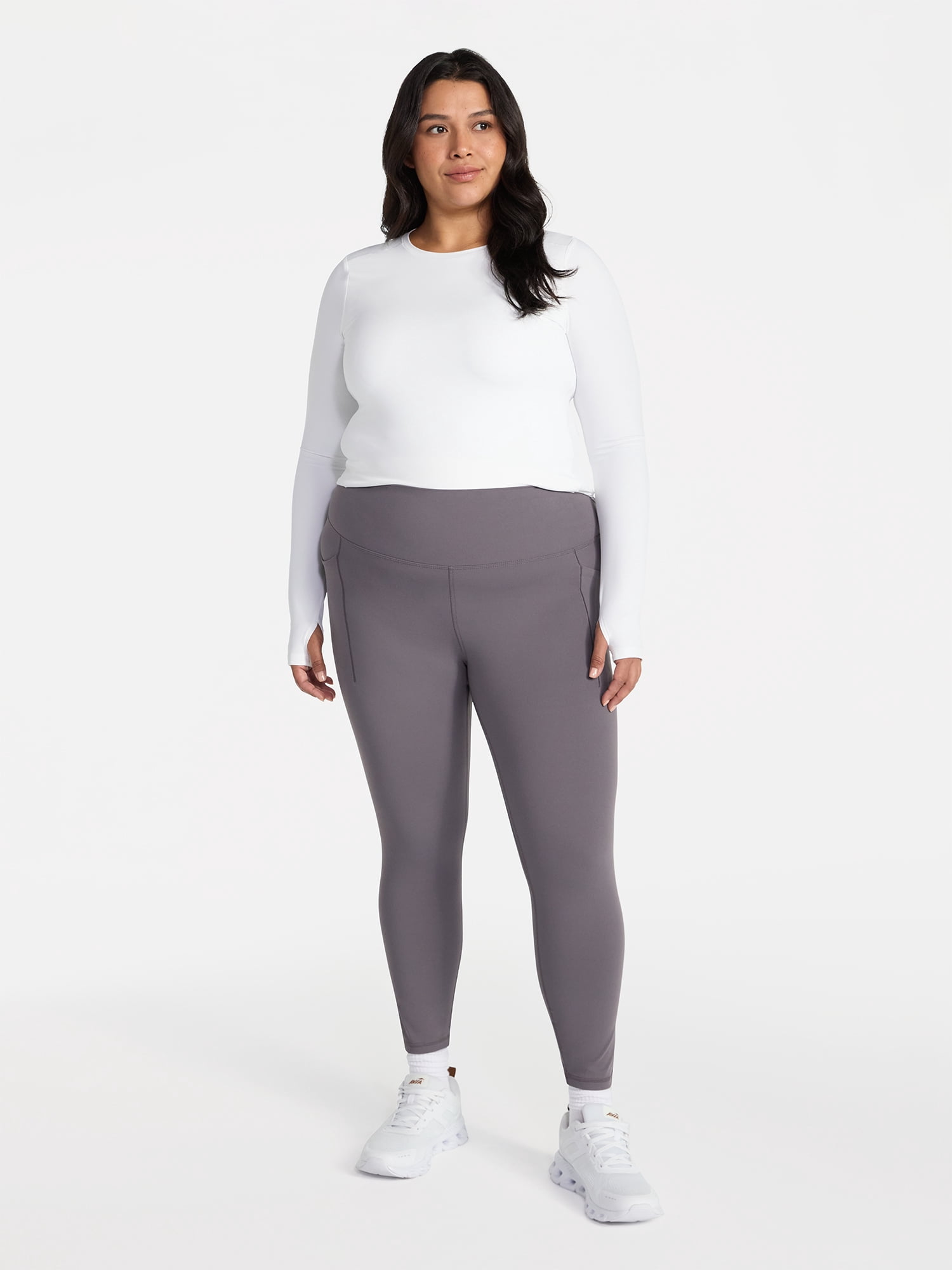 Avia Women's and Women's Plus SoftSculpt High Rise Leggings 25" with Pockets, Sizes XS-4X