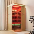thumbnail image 4 of MEISSALIVVE Full Spectrum Infrared Sauna，1 Person Home Sauna，Canadian Hemlock Wood Indoor Spa Sauna with Resonance Speaker and Tempered Glass, 4 of 8